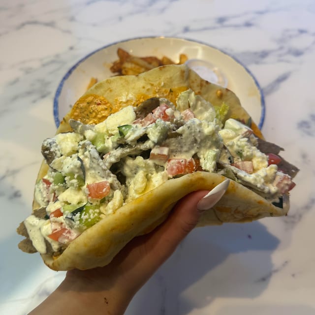 Spicy Gyro on Naan.