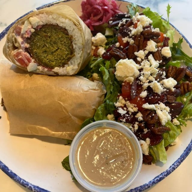Falafel Fritters Wrap.