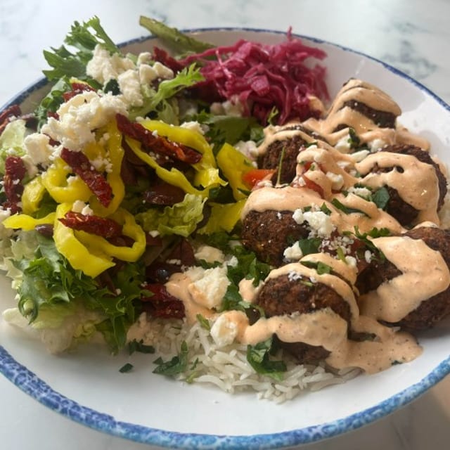 Falafel Fritters Bowl.